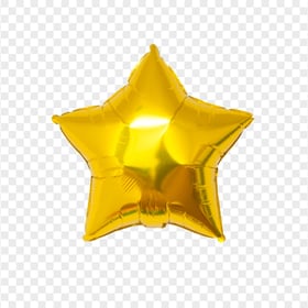 Yellow Golden Balloon Star Shape PNG