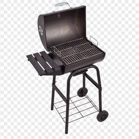 HD Black Barbecue Grill Grilling With Wheels PNG