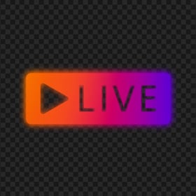 HD Instagram Neon Live Stream Button Play PNG