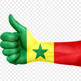 HD Senegal Flag Thumbs Up Transparent PNG