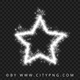 White Shining Sparkling Firework Star PNG