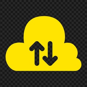 FREE Download Upload Cloud Yellow Icon PNG