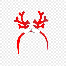 Red Reindeers Horns Hat PNG