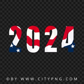2024 Text As USA Flag Transparent Background