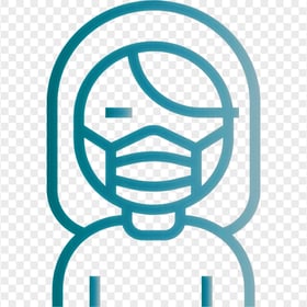Sick Female Wear Surgical Mask Icon Outline Vector