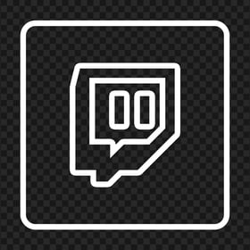 HD White Square Twitch TV Outline Icon Transparent PNG