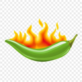 Cartoon Green Hot Chili Pepper PNG