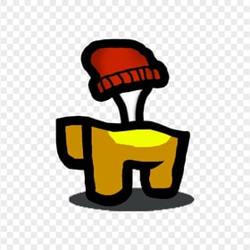 HD Crewmate Among Us Yellow Character Bone With Beanie Hat PNG