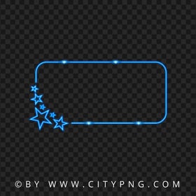 FREE Flare Stars Neon Blue Frame PNG
