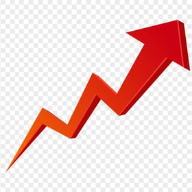 Red Zig Zag 3D Arrow Growth Stock Market Upward