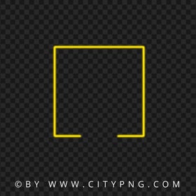 Creative Neon Yellow Square Frame Image PNG