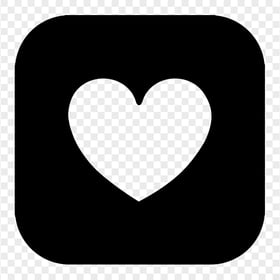 HD Square Black Heart Love Icon PNG