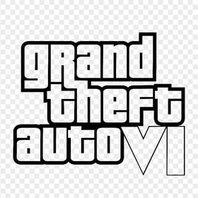 GTA Grand Theft Auto 6 Black Outline Logo HD PNG