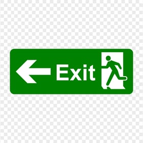 PNG Green Exit Sign With Arrow Pointing Left