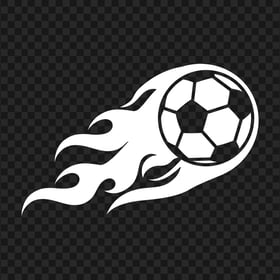 Soccer Ball On Fire White Icon FREE PNG