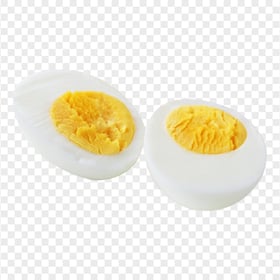 Hard Boiled Egg Cut in Half Transparent Background
