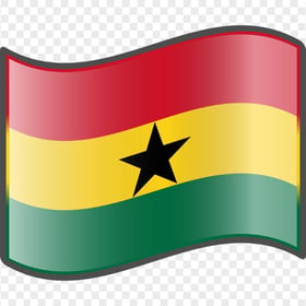 Ghana Wavy Flag Icon PNG