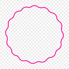 Wavy Circle Shape Pink Border Frame PNG