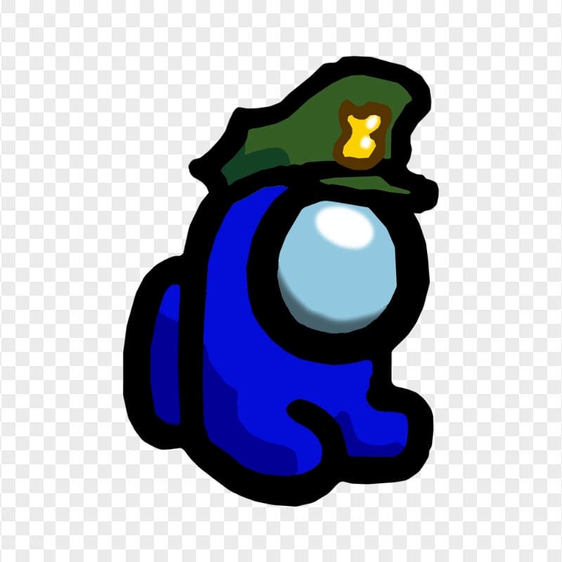 HD Blue Among Us Mini Crewmate Military Hat PNG