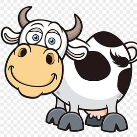 HD Black And White Cow Cartoon Clipart PNG