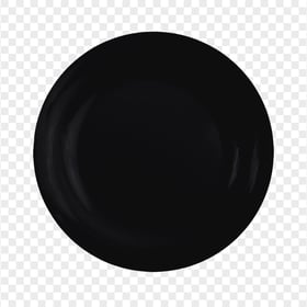 Black Empty Plate Top View PNG Image
