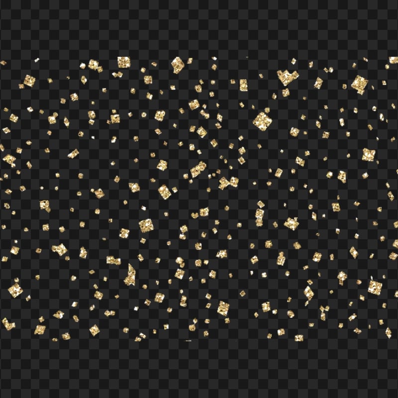 Falling Pieces Of Gold Glitter Transparent PNG