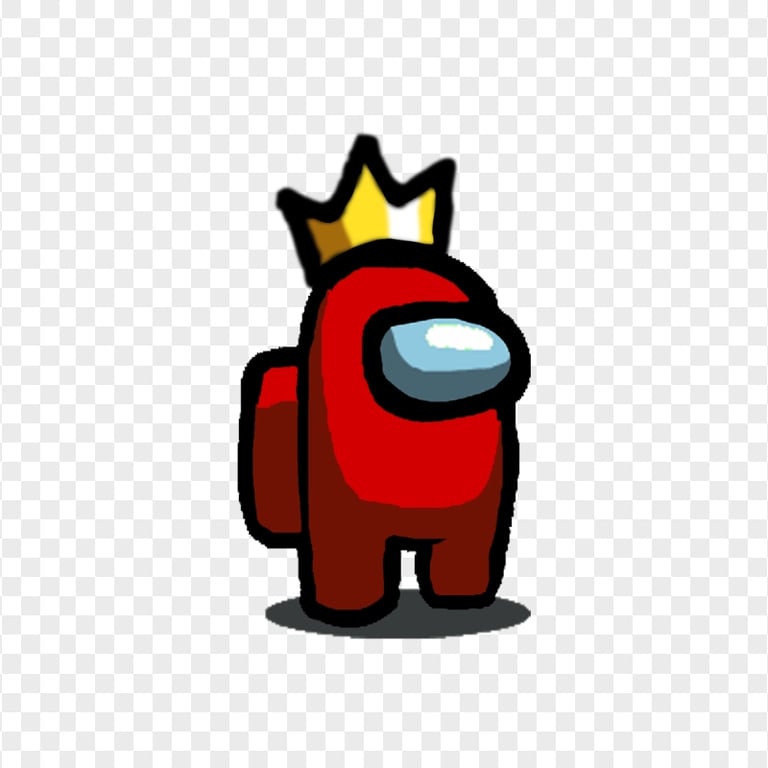 HD Among Us Red Crewmate Character With Crown Hat PNG Citypng