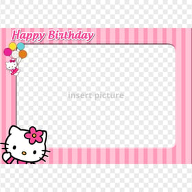 Hello Kitty Happy Birthday Frame HD Transparent Background