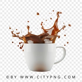 HD Mug with Hot Coffee Splash Transparent PNG