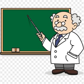Cartoon Teacher Professor Blackboard PNG