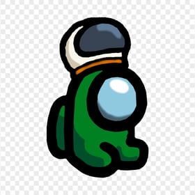 HD Green Among Us Mini Crewmate Character Baby Astronaut Helmet PNG