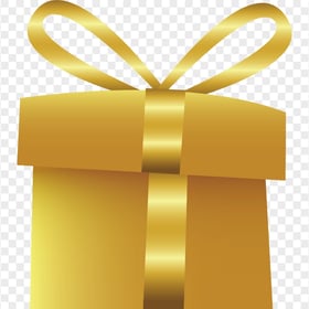 Golden Cartoon Gift Box Transparent Background