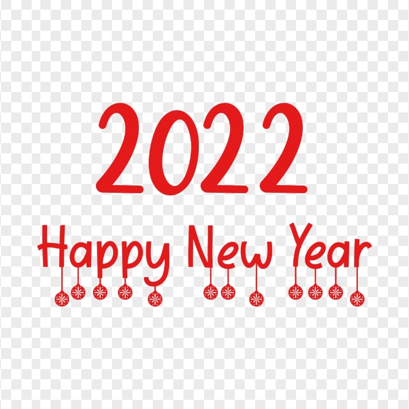 HD 2022 Happy New Year Red Text Logo PNG