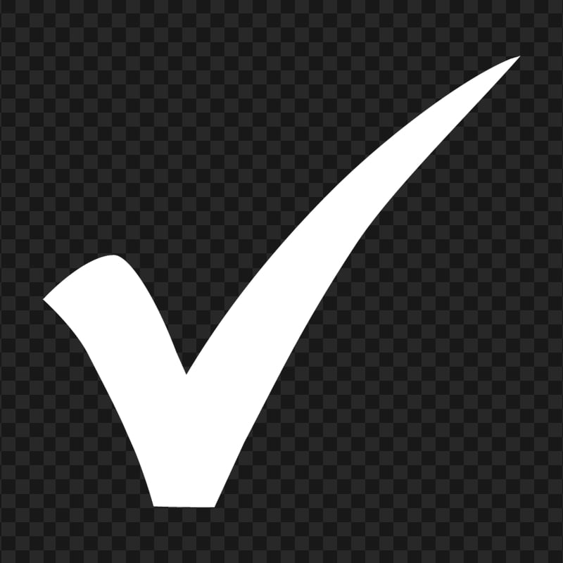HD White Tick Mark Icon Transparent Background Citypng