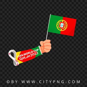 World Cup 2022 Hand Holding Portugal Flag Pole HD PNG
