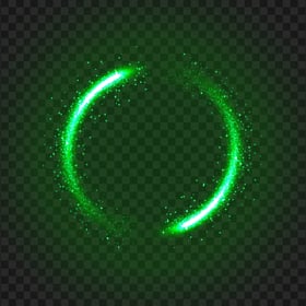 Green Sparks Line Circle Light PNG