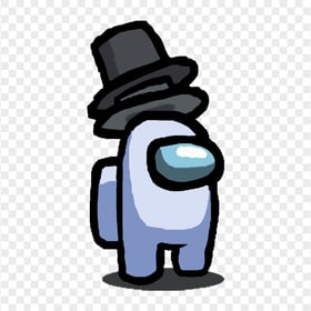 HD White Among Us Character With Double Top Hat PNG