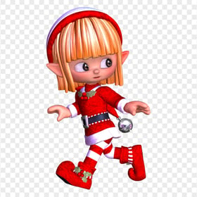 Toy Doll Elf Ears Wearing Christmas Clothes HD PNG