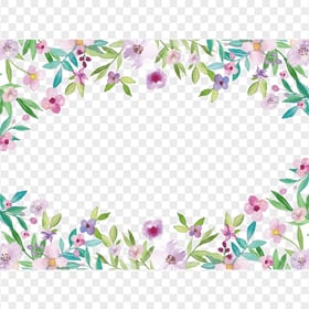 FREE Watercolor Floral Frame PNG