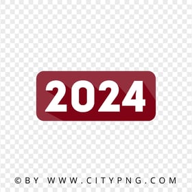 Red 2024 Flat Design Style PNG HD