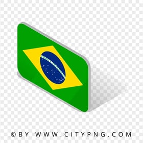 HD Brazil 3D Flag Isometric Icon Transparent PNG