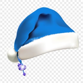 HD Santa Claus Christmas Blue Hat With Bell PNG