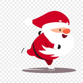 Cartoon Vector Santa Claus Ice Skating HD PNG