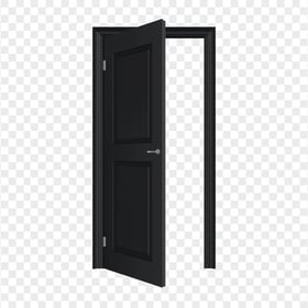 Black Wooden Open Door HD PNG