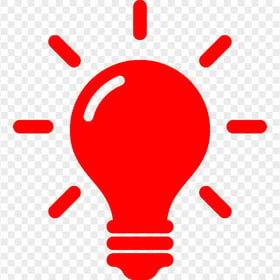 HD Red Light Bulb Idea Icon Symbol Transparent Background