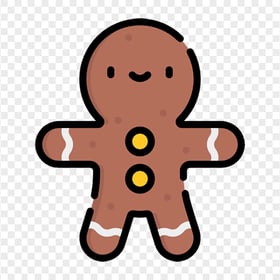 Cartoon Christmas Brown Gingerbread Man Icon PNG