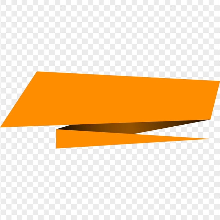 Orange Ribbon Banner Origami Illustration
