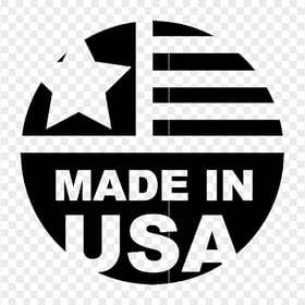 Made in USA Black Round Logo Sign PNG Image