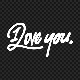 HD White I Love You Text PNG