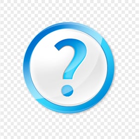 Question Sign Blue & White Round Icon PNG
